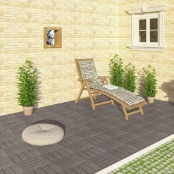 EUGAD WPC-Fliesen, 11 Stück WPC Terrassenfliesen 30x30cm Holzstruktur Anthrazit Coffee, Dunkelgrau, Hellgrau -TischStuhl Verkäufe fa6b21fa 3e79 560a a5c1 ed03c0e859f4