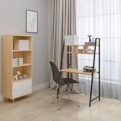 EUGAD Schreibtisch, Bürotisch Computertisch Arbeitstisch PC Tisch mit Ablage Holz Stal Holz Vintage+schwarz Hell Eiche+schwarz -TischStuhl Verkäufe fb99e63d 098d 5529 b2f4 7adec5b56db9