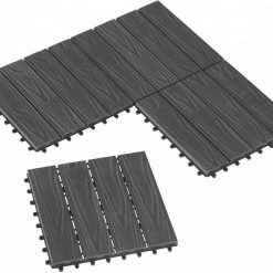 EUGAD WPC-Fliesen, 11 Stück WPC Terrassenfliesen 30x30cm Holzstruktur Anthrazit Coffee, Dunkelgrau, Hellgrau -TischStuhl Verkäufe fc70d31d 1fc1 5e4f a4be 170c3b1df263