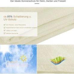 EUGAD Sonnensegel »0207ZYF«, Sonnenschutz 200g/m² HDPE Wetterschutz Creme -TischStuhl Verkäufe fcf6f01f d8e7 5fd9 a593 917757ad6167