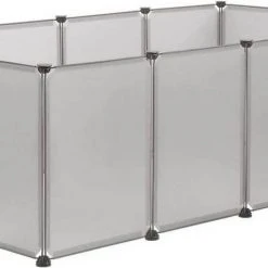 EUGAD Freigehege, Freigehege für Kaninchen Hasen Meerschweinchen Welpenauslauf DIY, 12 Platten 145 x 75 x 46 cm Grau, Schwarz, Transparent, Weiß -TischStuhl Verkäufe fd51ebcc 95ae 523e a453 85a19ed5ba98