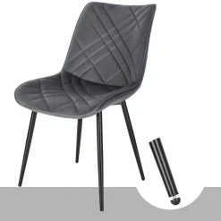 EUGAD Esszimmerstuhl (2 Stück), Küchenstuhl, Polsterstuhl Stuhl,Wohnzimmerstuhl ohne Armlehne, Metallbeine, Samt, Hellgrau Dunkelgrau, Schwarz -TischStuhl Verkäufe ff10d743 b11c 4f24 b0ea cb6c7ae2cb26